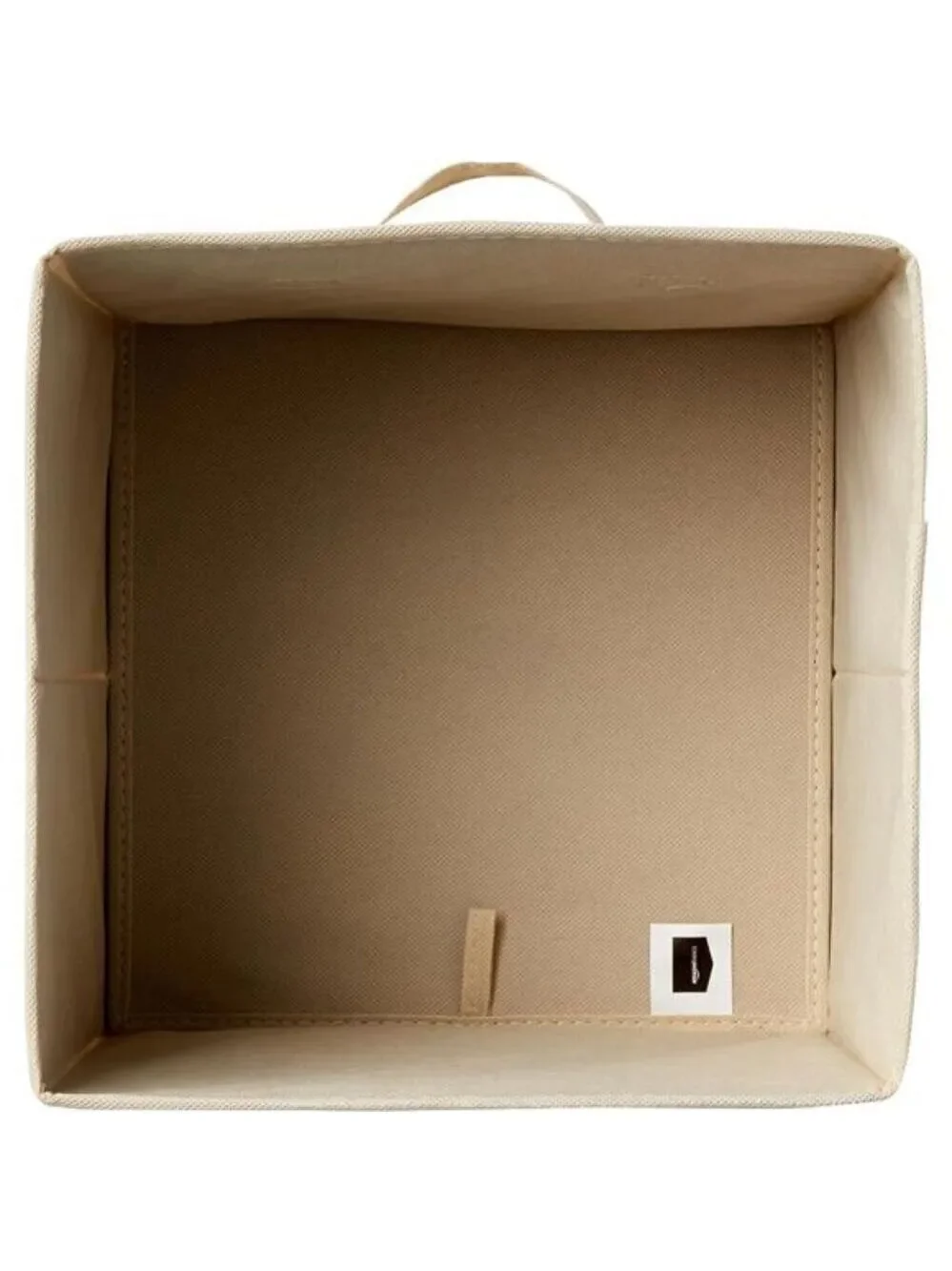 Fabric Storage Bins Set of 6 Beige Collapsible Cube Organizer with Handles